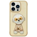 Nimmy etui iPhone 15 Pro 6.1" khaki Glasses Cool Dog