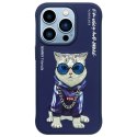 Nimmy etui iPhone 15 Pro 6.1" niebieski/blue Glasses Cool Cat