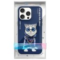 Nimmy etui iPhone 15 Pro 6.1" niebieski/blue Glasses Cool Cat