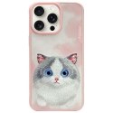 Nimmy etui iPhone 15 Pro 6.1" różowy/pink Big Eyed Pet 2.0 Cat