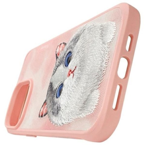 Nimmy etui iPhone 15 Pro 6.1" różowy/pink Big Eyed Pet 2.0 Cat