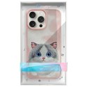 Nimmy etui iPhone 15 Pro 6.1" różowy/pink Big Eyed Pet 2.0 Cat