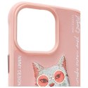 Nimmy etui iPhone 15 Pro 6.1" różowy/pink Glasses Cool Cat