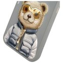 Nimmy etui iPhone 15 Pro 6.1" szary/gray Cool&Cute 2.0 Bear