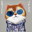 Nimmy etui iPhone 15 Pro 6.1" szary/gray Glasses Cool Cat