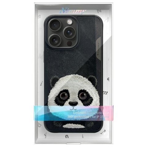 Nimmy etui iPhone 15 Pro Max 6.7" czarny/black Big Eyed Pet 2.0 Panda