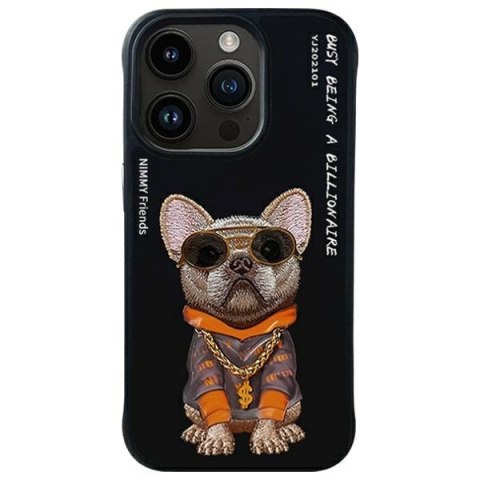 Nimmy etui iPhone 15 Pro Max 6.7" czarny/black Glasses Cool Dog