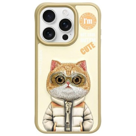 Nimmy etui iPhone 15 Pro Max 6.7" khaki Cool&Cute 2.0 Cat