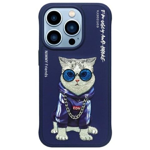 Nimmy etui iPhone 15 Pro Max 6.7" niebieski/blue Glasses Cool Cat