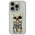 Nimmy etui iPhone 15 Pro Max 6.7" szary/gray Glasses Cool Dog