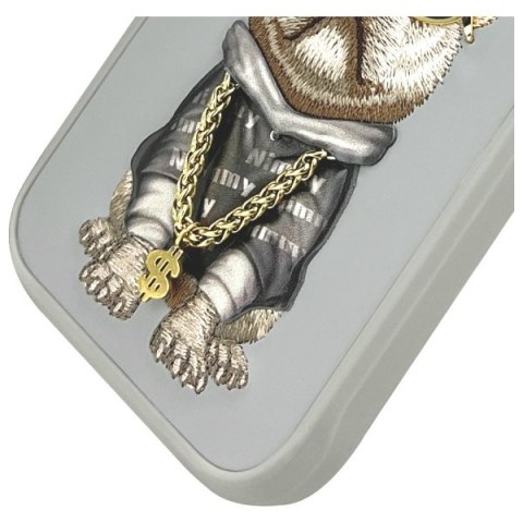 Nimmy etui iPhone 15 Pro Max 6.7" szary/gray Glasses Cool Dog