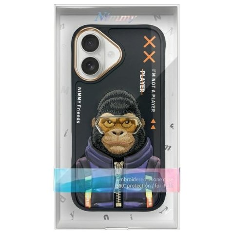 Nimmy etui iPhone 16 6.1" czarny/black Cool&Cute 2.0 Monkey