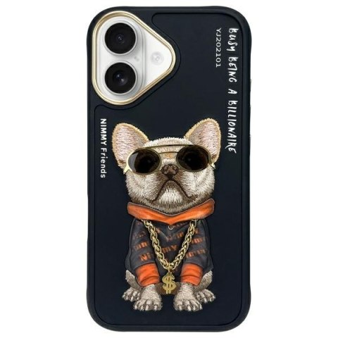 Nimmy etui iPhone 16 6.1" czarny/black Glasses Cool Dog