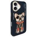 Nimmy etui iPhone 16 6.1" czarny/black Glasses Cool Dog