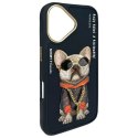 Nimmy etui iPhone 16 6.1" czarny/black Glasses Cool Dog