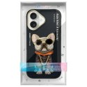 Nimmy etui iPhone 16 6.1" czarny/black Glasses Cool Dog