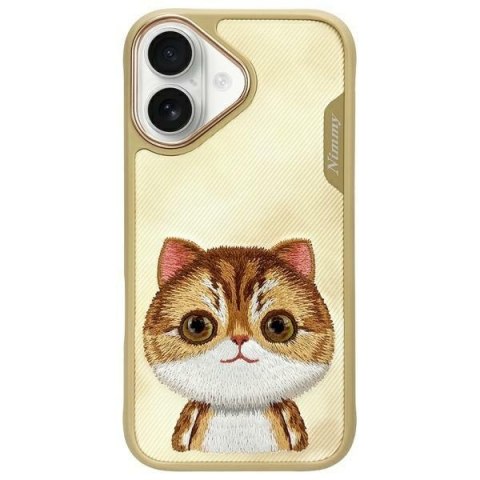 Nimmy etui iPhone 16 6.1" khaki Big Eyed Pet 2.0 Cat