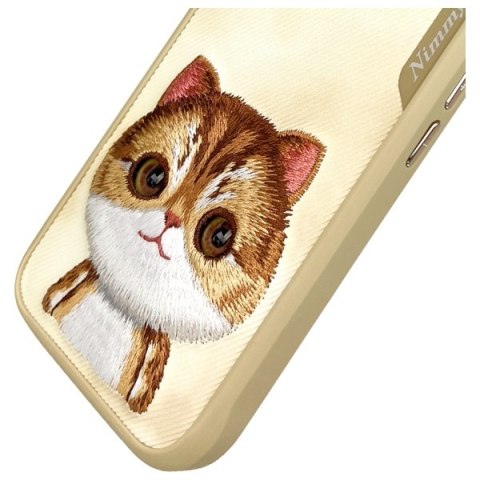 Nimmy etui iPhone 16 6.1" khaki Big Eyed Pet 2.0 Cat
