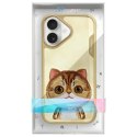 Nimmy etui iPhone 16 6.1" khaki Big Eyed Pet 2.0 Cat