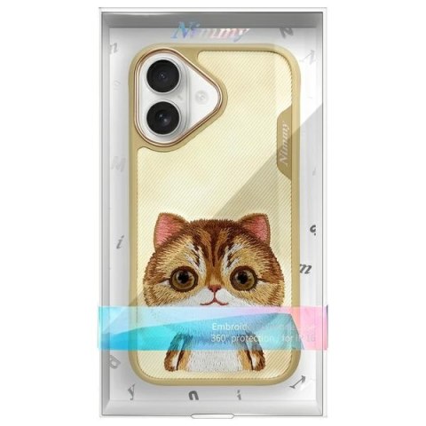 Nimmy etui iPhone 16 6.1" khaki Big Eyed Pet 2.0 Cat