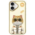 Nimmy etui iPhone 16 6.1" khaki Cool&Cute 2.0 Cat