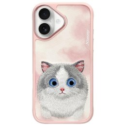 Nimmy etui iPhone 16 6.1 różowy/pink Big Eyed Pet 2.0 Cat