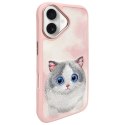 Nimmy etui iPhone 16 6.1 różowy/pink Big Eyed Pet 2.0 Cat