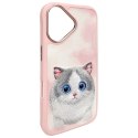 Nimmy etui iPhone 16 6.1 różowy/pink Big Eyed Pet 2.0 Cat