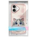 Nimmy etui iPhone 16 6.1 różowy/pink Big Eyed Pet 2.0 Cat