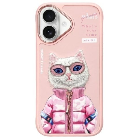 Nimmy etui iPhone 16 6.1" różowy/pink Cool&Cute 2.0 Cat