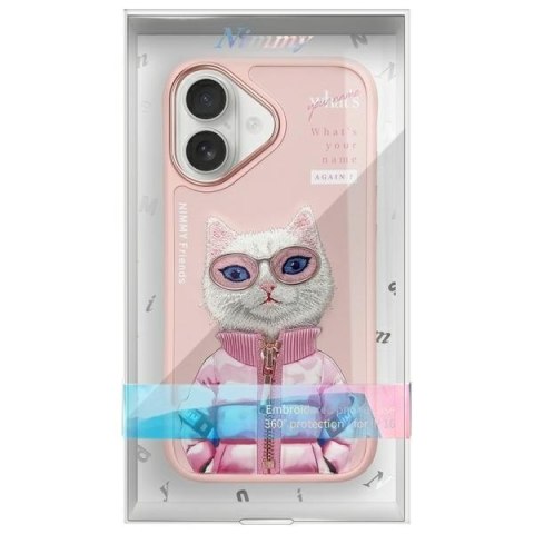 Nimmy etui iPhone 16 6.1" różowy/pink Cool&Cute 2.0 Cat