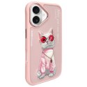 Nimmy etui iPhone 16 6.1" różowy/pink Glasses Cool Cat