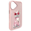 Nimmy etui iPhone 16 6.1" różowy/pink Glasses Cool Cat