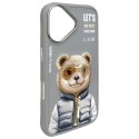 Nimmy etui iPhone 16 6.1" szary/gray Cool&Cute 2.0 Bear