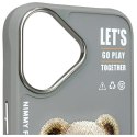 Nimmy etui iPhone 16 6.1" szary/gray Cool&Cute 2.0 Bear