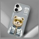 Nimmy etui iPhone 16 6.1" szary/gray Cool&Cute 2.0 Bear