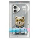 Nimmy etui iPhone 16 6.1" szary/gray Cool&Cute 2.0 Bear