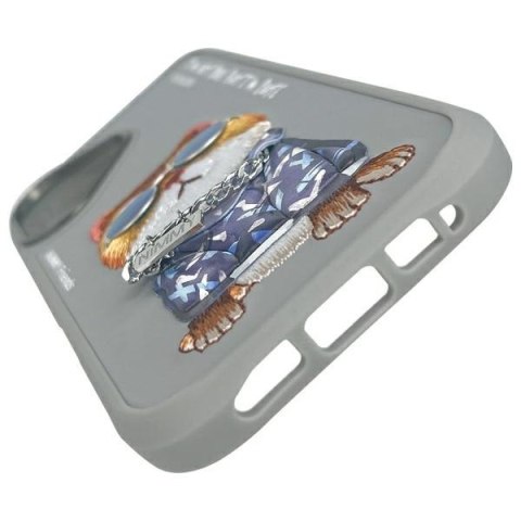 Nimmy etui iPhone 16 6.1" szary/gray Glasses Cool Cat