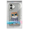 Nimmy etui iPhone 16 6.1" szary/gray Glasses Cool Cat