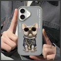 Nimmy etui iPhone 16 6.1" szary/gray Glasses Cool Dog