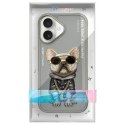 Nimmy etui iPhone 16 6.1" szary/gray Glasses Cool Dog