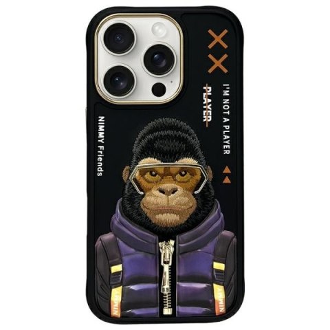 Nimmy etui iPhone 16 Pro 6.3" czarny/black Cool&Cute 2.0 Monkey