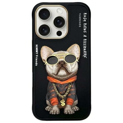 Nimmy etui iPhone 16 Pro 6.3" czarny/black Glasses Cool Dog