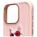 Nimmy etui iPhone 16 Pro 6.3" różowy/pink Glasses Cool Cat