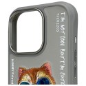 Nimmy etui iPhone 16 Pro 6.3" szary/gray Glasses Cool Cat