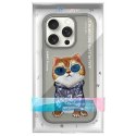 Nimmy etui iPhone 16 Pro 6.3" szary/gray Glasses Cool Cat