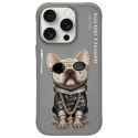 Nimmy etui iPhone 16 Pro 6.3" szary/gray Glasses Cool Dog