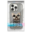 Nimmy etui iPhone 16 Pro 6.3" szary/gray Glasses Cool Dog