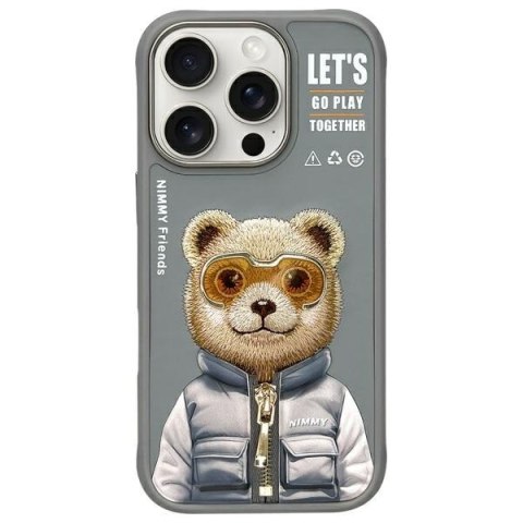 Nimmy etui iPhone 16 Pro Max 6.9" szary/gray Cool&Cute 2.0 Bear