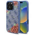 Guess GUHMP16LP4ROPEMCB iPhone 16 Pro 6.3" niebieski/blue hardcase 4G Flowers Print MagSafe